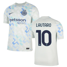 LAUTARO #10 In Milan Away White Fans Soccer Jersey 2025/26