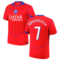 KVARATSKHELIA #7 PSG 1:1 Quality Third Fans Soccer Jersey 2025/26 (League Font 联赛字体 )