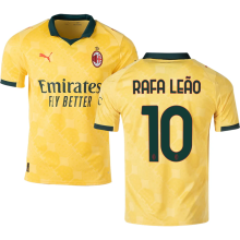 RAFA LEãO #10 AC Milan Third Yellow Fans Soccer Jersey 2025/26
