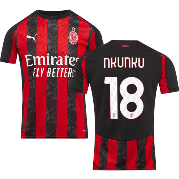 NKUNKU #18 AC Milan 1:1 Quality Home Fans Soccer Jersey 2025/26