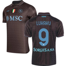LUKAKU#9 Napoli Third Fans Soccer Jersey 2025/26 (Have Champion Patch 胸前章 And SORGESANA 号下广告)