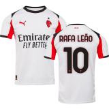 RAFA LEãO #10  AC Milan Away White Fans Soccer Jersey 2025/26