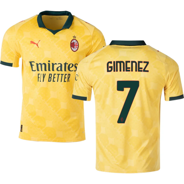GIMENEZ #7 AC Milan Third Yellow Fans Soccer Jersey 2025/26