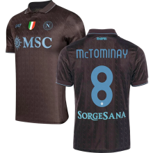 McTOMINAY #8 Napoli Third Fans Soccer Jersey 2025/26 (Have Champion Patch 胸前章 And SORGESANA 号下广告)