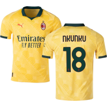 NKUNKU #18 AC Milan Third Yellow Fans Soccer Jersey 2025/26