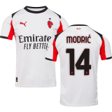 MODRIĆ #14 AC Milan Away White Fans Soccer Jersey 2025/26