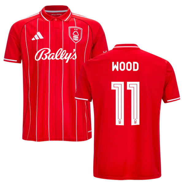WOOD #11 Nottingham Forest Home Red Fans Jersey 2025/26 (CUP Font 杯赛字体 )