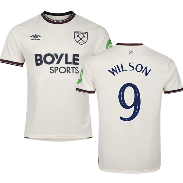 WILSON #9 West Ham Away Fans Soccer Jersey 2025/26 (CUP Font 杯赛字体 )