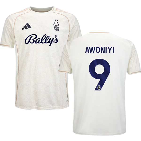 AWONIYI #9 Nottingham Forest Away Fans Jersey 2025/26 (League Font 联赛字体 )