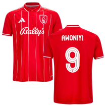 AWONIYI #9 Nottingham Forest Home Red Fans Jersey 2025/26 (CUP Font 杯赛字体 )