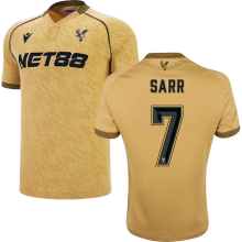 SARR #7 Crystal Palace Away Gold Fans Soccer Jersey 2025/26 (CUP Font 杯赛字体 )