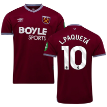 L.Paquetá #10 West Ham Home Fans Soccer Jersey 2025/26 (League Font 联赛字体 )