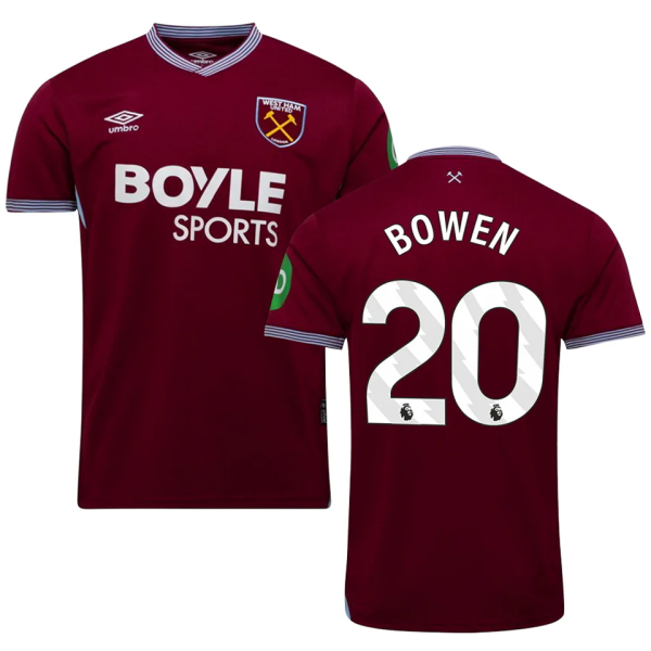 BOWEN #20 West Ham Home Fans Soccer Jersey 2025/26 (League Font 联赛字体 )