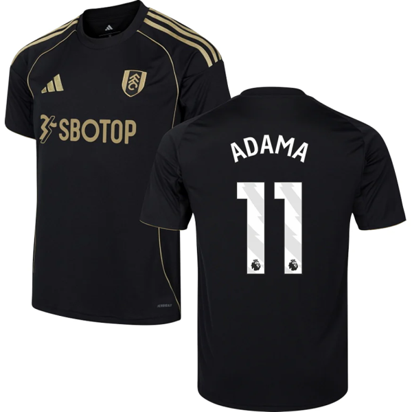 ADAMA #11 Fulham Third Black Fans Soccer Jersey 2025/26 (League Font 联赛字体 )