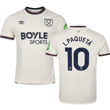 L.Paquetá #10 West Ham Away Fans Soccer Jersey 2025/26 (League Font 联赛字体 )