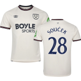 Souček #28 West Ham Away Fans Soccer Jersey 2025/26 (CUP Font 杯赛字体 )