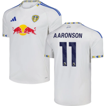 AARONSON #11 Leeds United Home White Fans Soccer Jersey 2025/26 (League Font 联赛字体 )