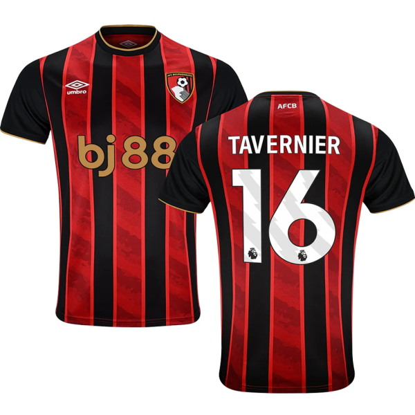 TAV ERNIER #16 Bournemouth Home Fans Soccer Jersey 2025/26 (League Font 联赛字体 )