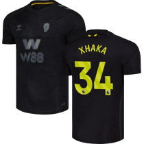 XHAKA #34 Sunderland Third Black Fans Soccer Jersey 2025/26 (League Font 联赛字体 )