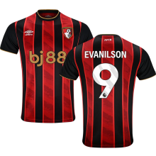 EVANILSON #9 Bournemouth Home Fans Soccer Jersey 2025/26 (League Font 联赛字体 )