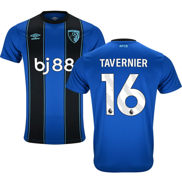 TAV ERNIER #16 Bournemouth Away Fans Soccer Jersey 2025/26 (League Font 联赛字体 )