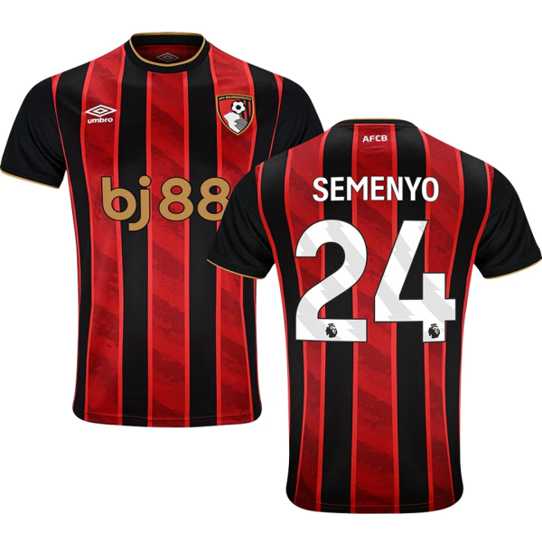 SEMENYO #24 Bournemouth Home Fans Soccer Jersey 2025/26 (League Font 联赛字体 )