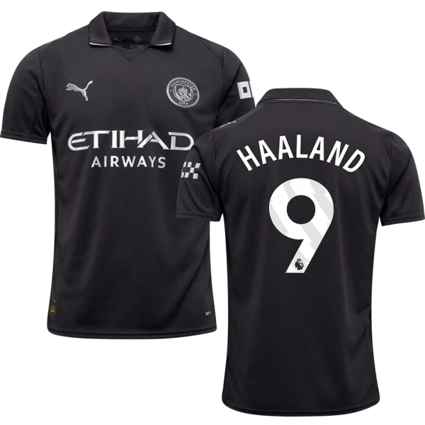 HAALAND #9 Man City 1:1 Quality Away Fans Soccer Jersey 2025/26 (League Font 联赛字体 )
