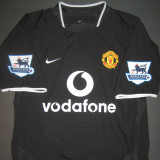 2003/2004 M Utd Away Black Retro Long Sleeve Soccer Jersey