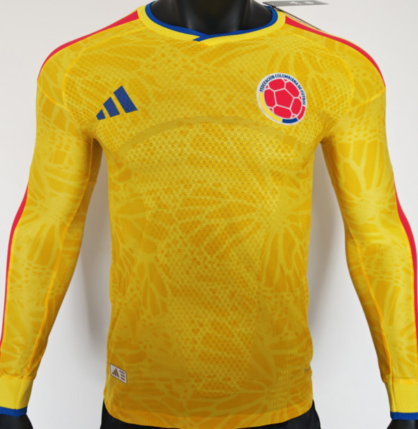 2026/27 Colombia Home Yellow Player Version Long Sleeve Soccer Jersey