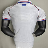 1998 France Away White Retro Player Version Soccer Jersey