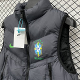 2026/27 Brazil Grey Black Cotton Vest Jacket  J3307 灰黑色