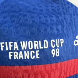 1998 France Home Blue Retro Player Version Soccer Jersey