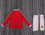 1998/1999 M Utd Home Retro Kids Long Sleeve Soccer Jersey