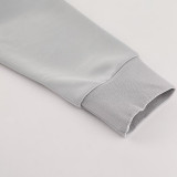 2026 Ad~ Grey Jacket Tracksuit