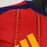 2026/27 Spain Home Red Player Version Long Sleeve Soccer Jersey