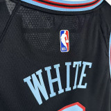 2026 Bulls WHITE #0 Black NBA Jerseys