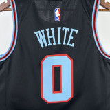 2026 Bulls WHITE #0 Black NBA Jerseys