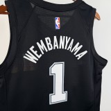 2026/27 Spurs WEMBANYAMA #1 Black City version NBA Jerseys