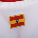 1996 Spain Away White Retro Long Sleeve Soccer Jersey