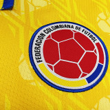 1994 Colombia Home Yellow Retro Long Sleeve Soccer Jersey
