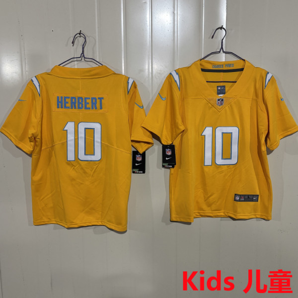 HERBERT #10 Los Angeles Chargers Kids NFL Jersey 闪电