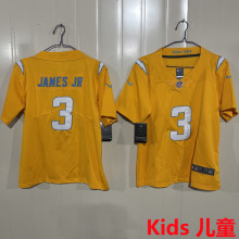 JAMES JR #3 Los Angeles Chargers Kids NFL Jersey 闪电