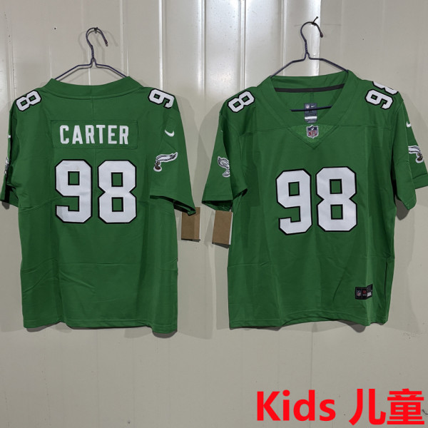 CARTER #98 Philadelphia Eagles Kids NFL Jersey 老鹰