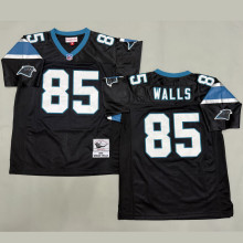 WALLS #85 Men's Carolina Panthers Retro NFL Jersey 黑豹