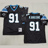 K. GREENE #91 Men's Carolina Panthers Retro NFL Jersey 黑豹