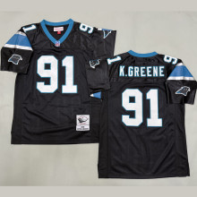 K. GREENE #91 Men's Carolina Panthers Retro NFL Jersey 黑豹