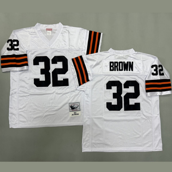BROWN #32 Men's Cleveland Browns Retro NFL Jersey 布朗