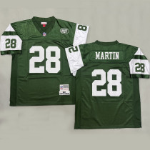MARTIN #28 Men's New York Jets Retro NFL Jersey 喷气机