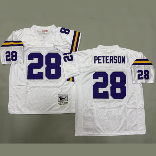 PETERSON #28 Men's Minnesota Vikings Retro NFL Jersey 维京人