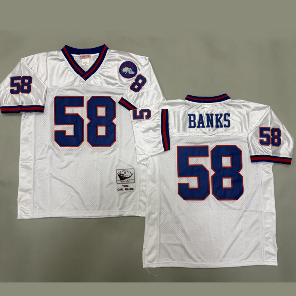 BANKS #58 Men's New York Giants Retro NFL Jersey 巨人
